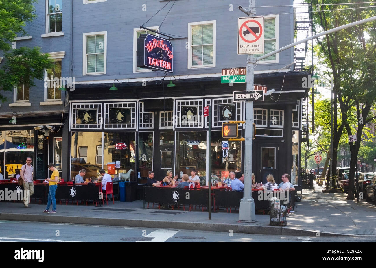 The White Horse Tavern on Hudson Street in Greenwich Village, a landmark pub where famous writers drank. Stock Photo