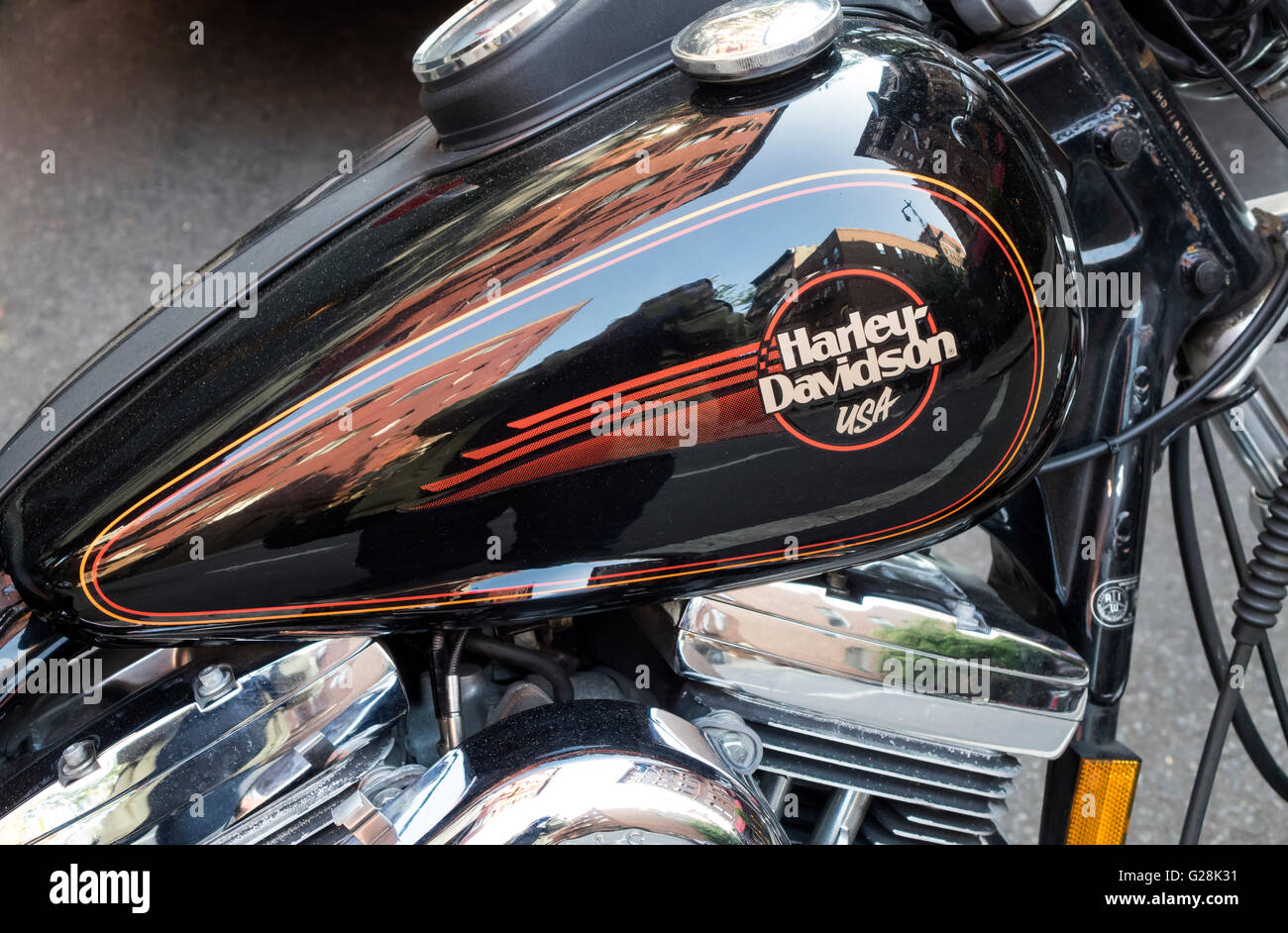 Detail of an American Harley-Davidson USA motorcycle Stock Photo - Alamy