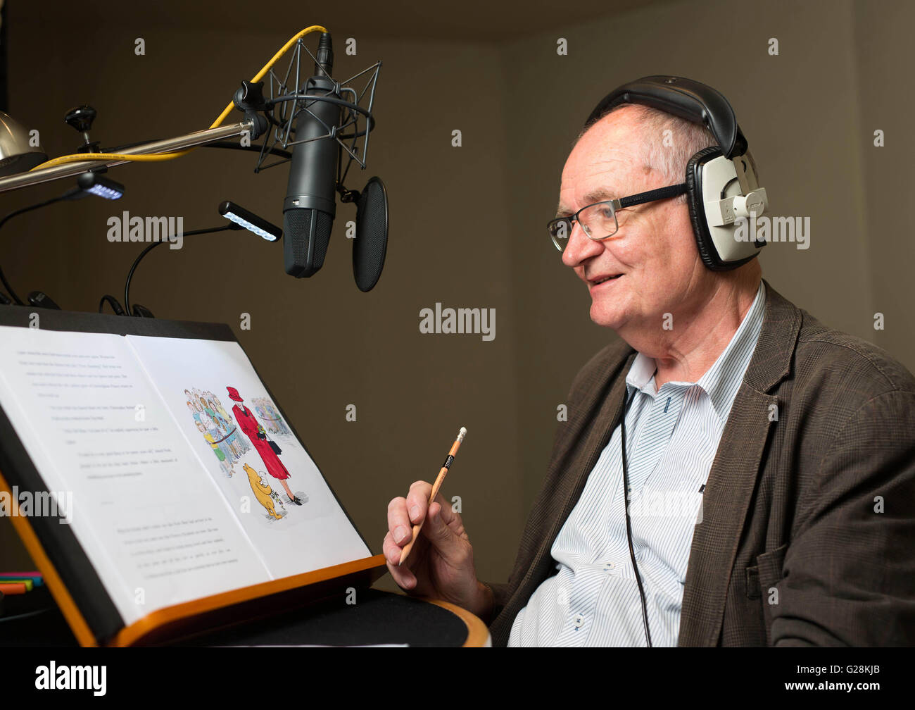 EDITORIAL USE ONLY Previously unissued photo dated 10/05/16 of actor Jim Broadbent narrating a new Winnie-the-Pooh adventure which sees the bear of very little brain meet the Queen for the first time that has been released to celebrate both of their 90th birthdays. Stock Photo