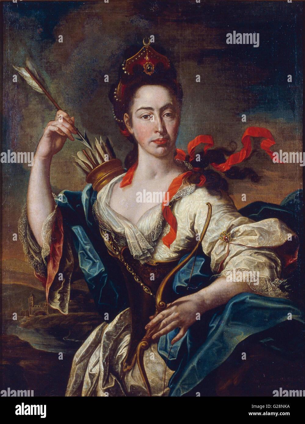 Pere Crusells - Portrait of a Woman with Attributes of Diana   - MNAC - Barcelona Stock Photo