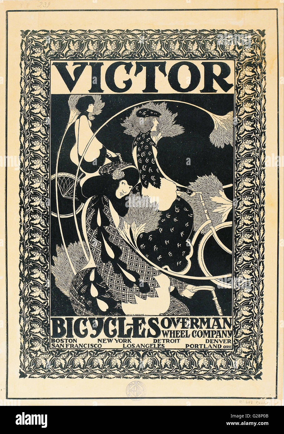 William Henry Bradley Victor Bicycles MNAC Barcelona Stock Photo