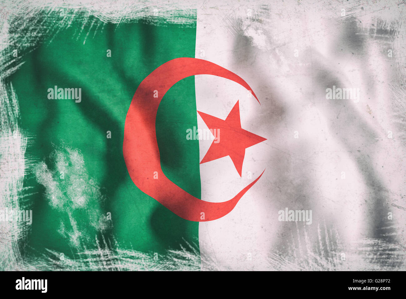 3d rendering of Algeria flag waving Stock Photo - Alamy
