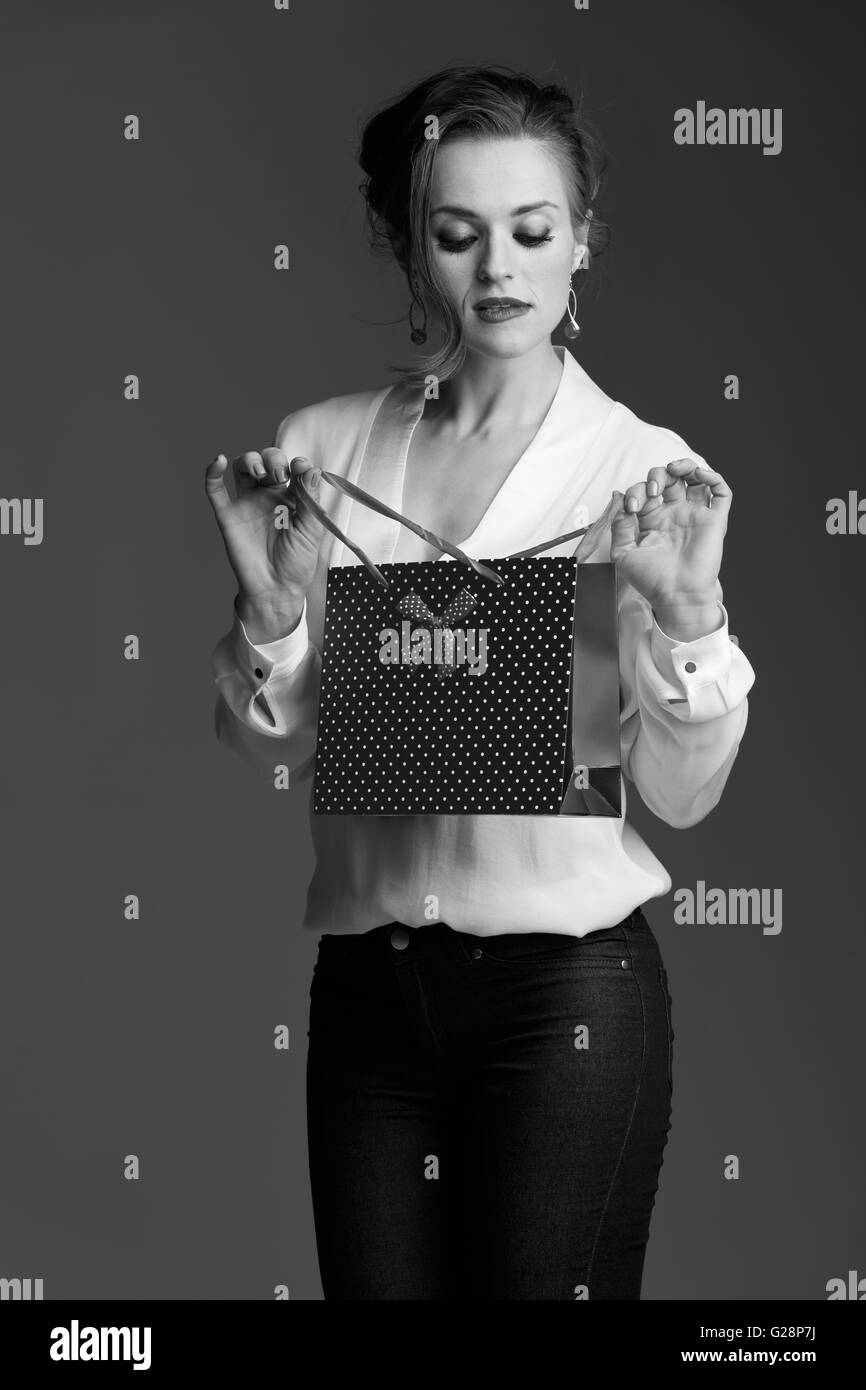 Contemporary Shopping In Black And White Aesthetic Portrait Of