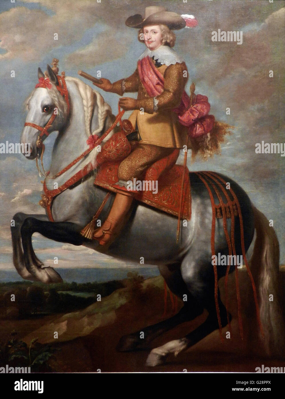 Gaspar de Crayer - Equestrian painting of Infant-Cardinal Don Fernando of Austria -  Museo Santa Cruz Stock Photo