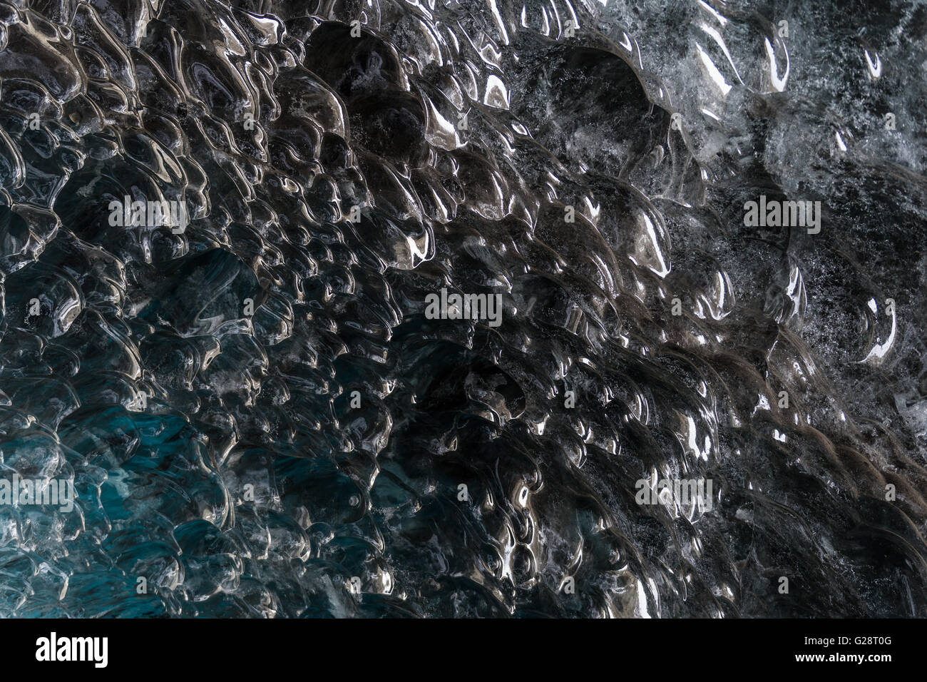 Glacial ice, ice, ice cave under the Vatnajökull, Southern Region, Iceland Stock Photo