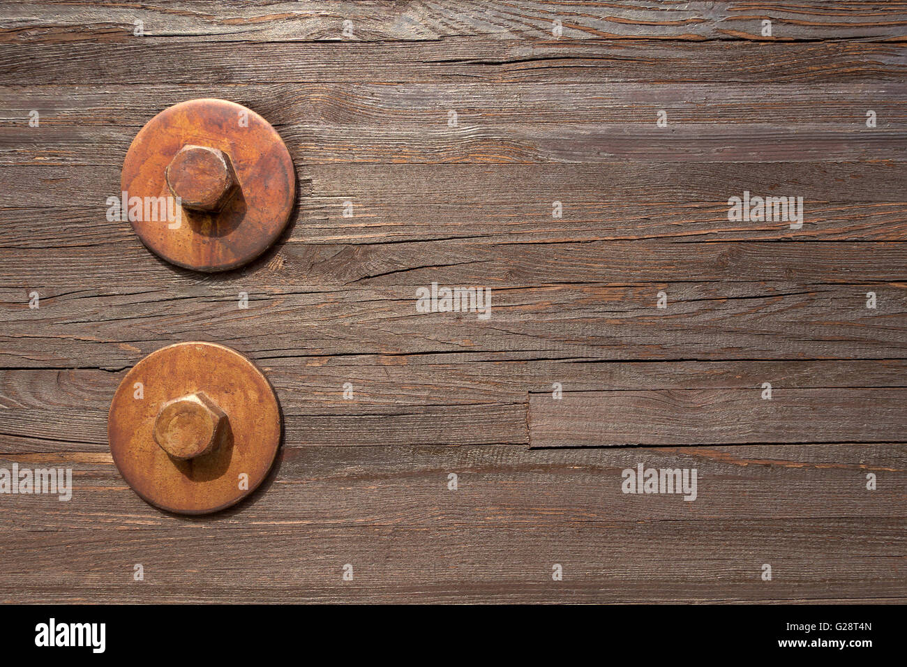 Two big hexagon bolts with washers Stock Photo Alamy