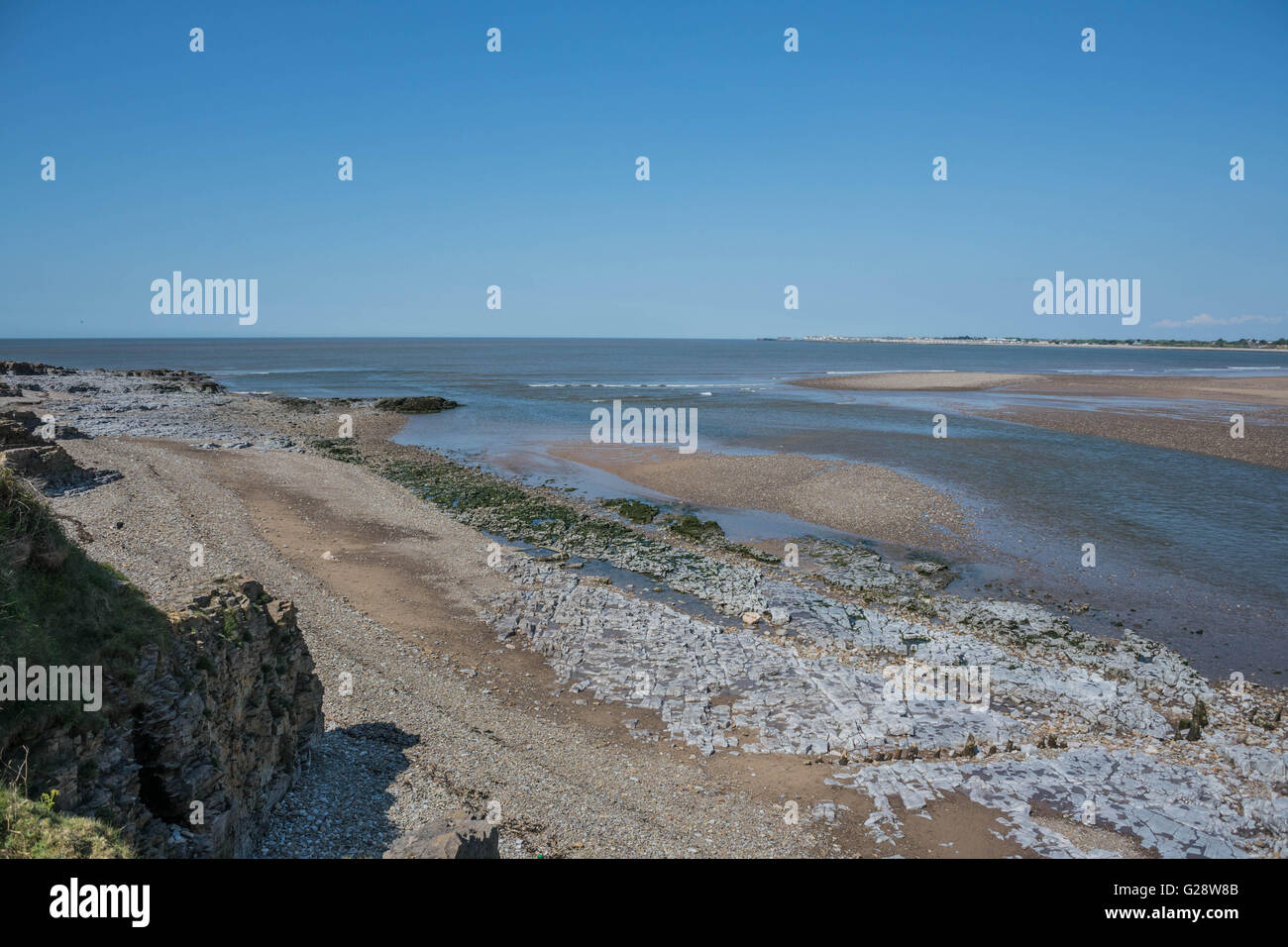Mouth of the River Ogmore, Ogmore by the sea where it meets the Stock