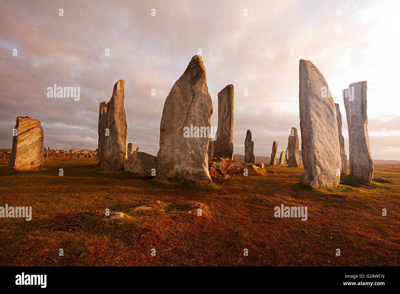 Callanish standing stones: neolithic stone circle in Isle of Lewis, Scotland Stock Photo