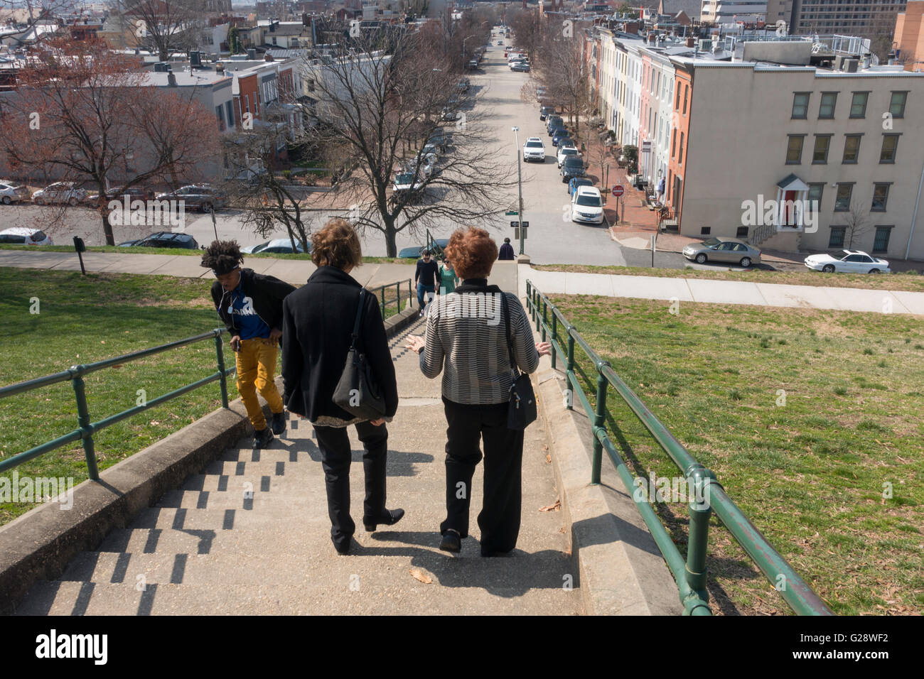 federal hill park steps Baltimore Maryland MD Stock Photo Alamy