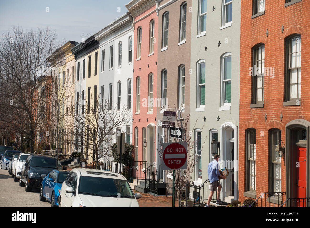 row houses historic district Baltimore Maryland MD Stock Photo Alamy