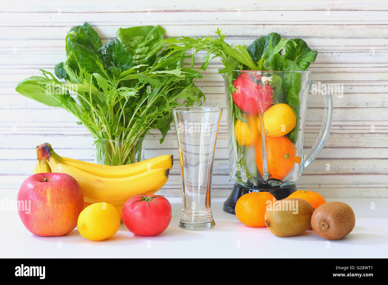 Mixed fruits and vegetables Stock Photo