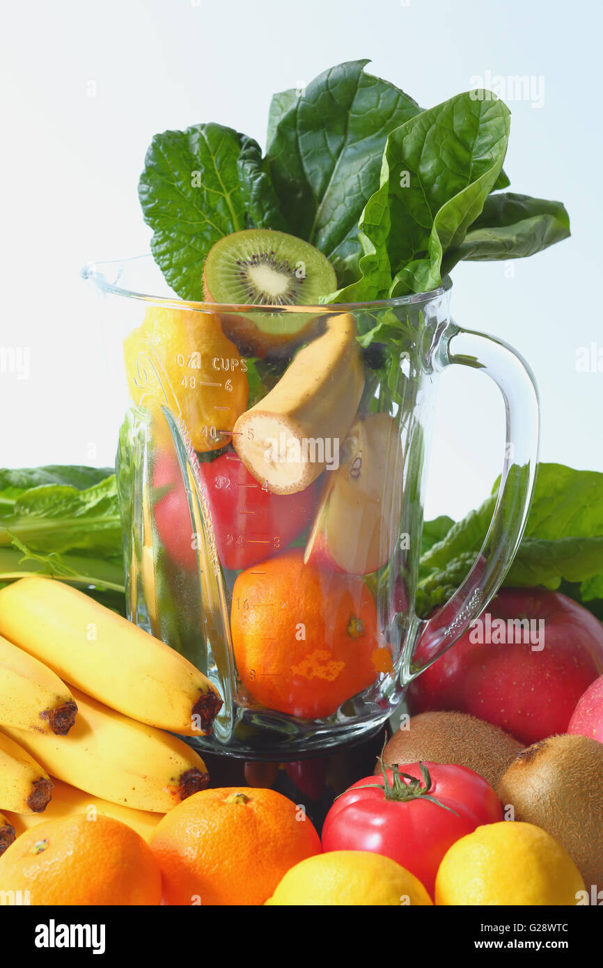 Mixed fruits and vegetables Stock Photo