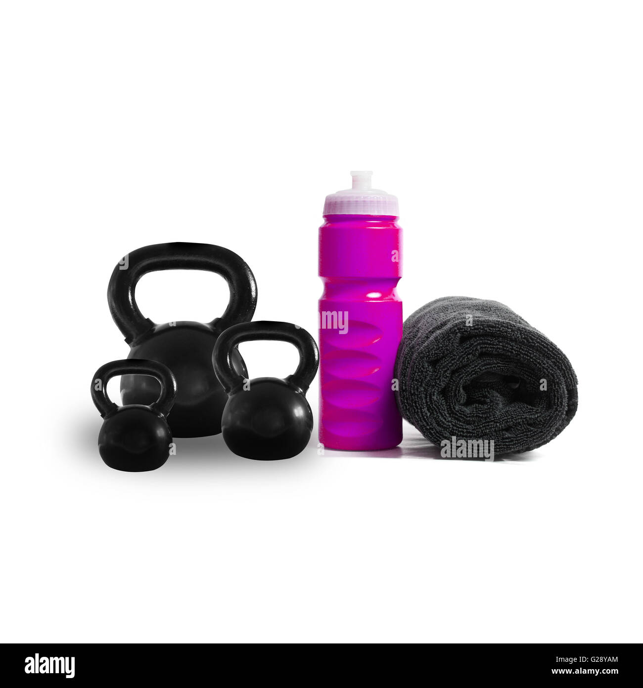 Fitness items on white Stock Photo