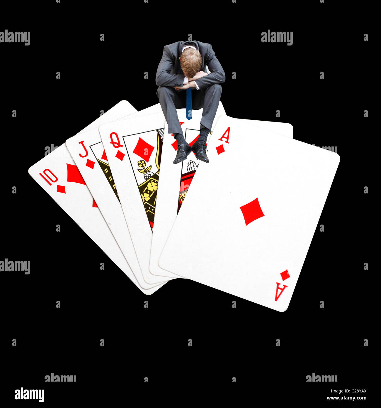 Gambling on a perfect poker hand Stock Photo