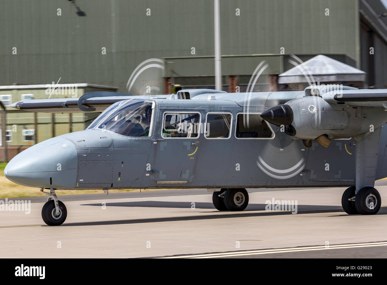 Army Air Crops Britten-Norman BN-2T-4S Defender T.3 ZH004 from 651 Squadron based at Aldergrove in Northern Ireland Stock Photo