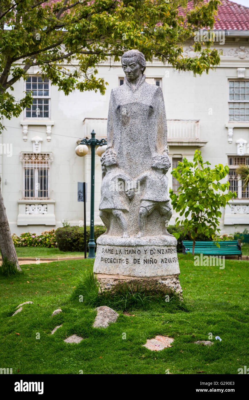 The Gabriela Mistral monument at the Museum of Archeology in Vina del Mar, Chile, South America. Stock Photo