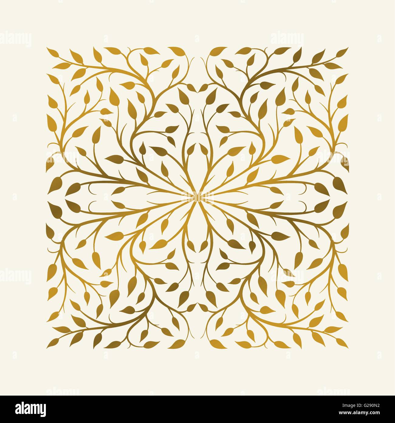 Vector hand drawn frame. Border is made with seamless pattern with leaves. Stock Vector