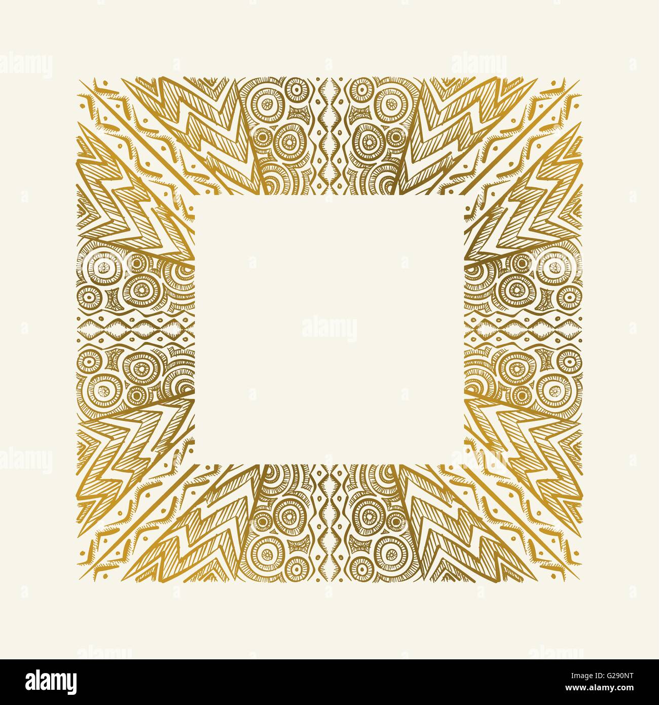 Vector hand drawn frame. Border is made with seamless pattern Stock ...