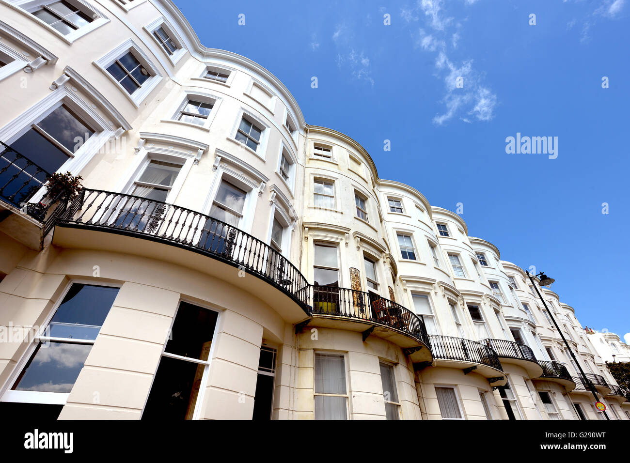 Bow fronted (Regency) houses in Kemptown, Brighton UK Stock Photo Alamy