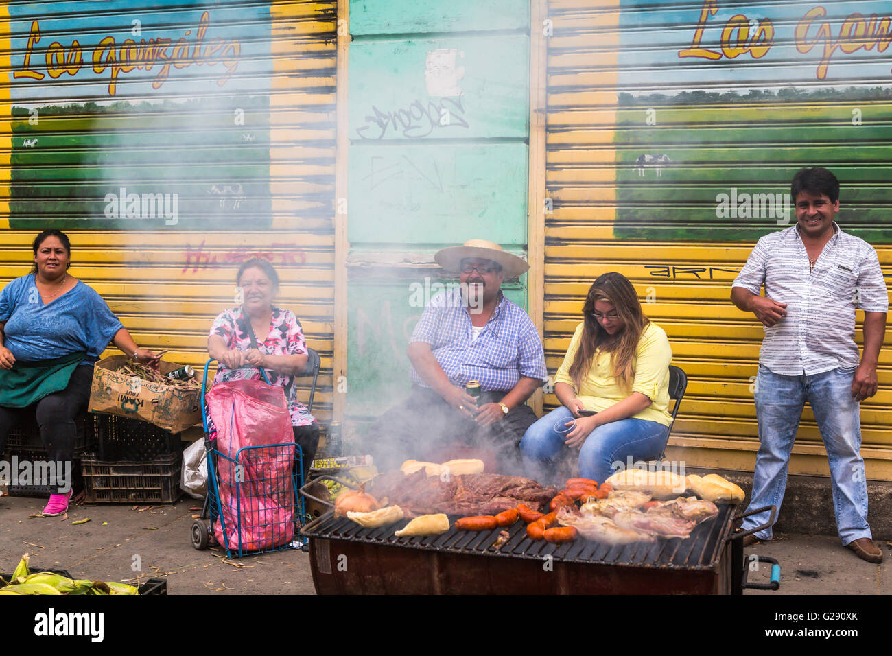 Fresh produce for sale at the colorful city market in Valparaiso, Chile, South America. Stock Photo