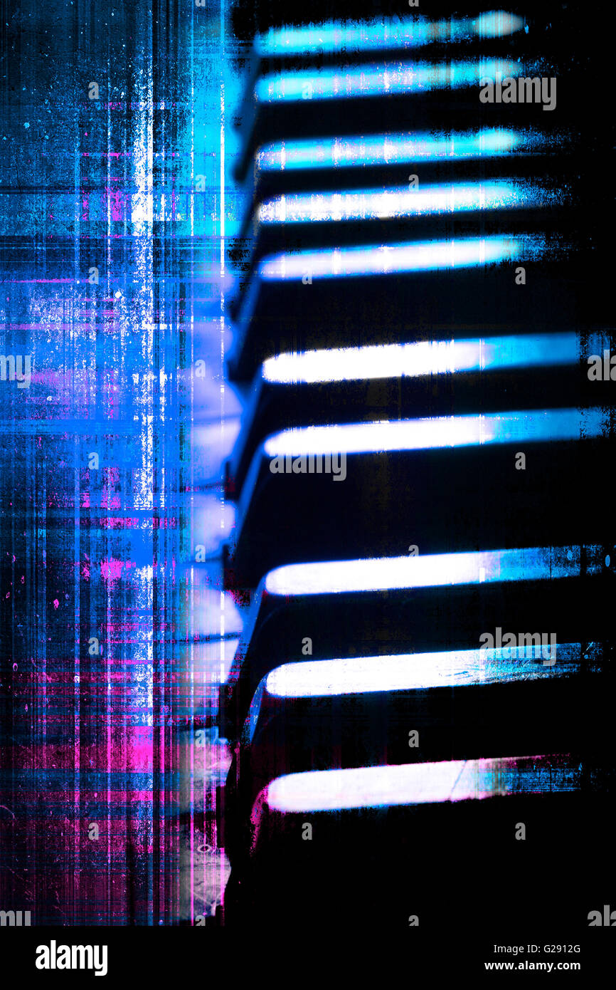Blue and purple grunge piano keys close-up Stock Photo - Alamy