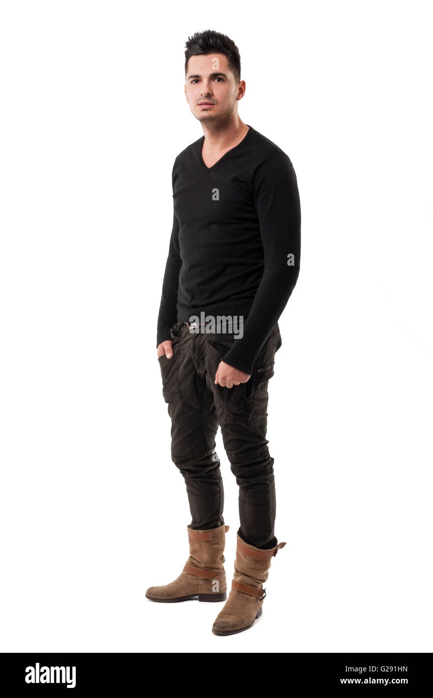 Beautiful dark hair male model Cut Out Stock Images & Pictures - Alamy