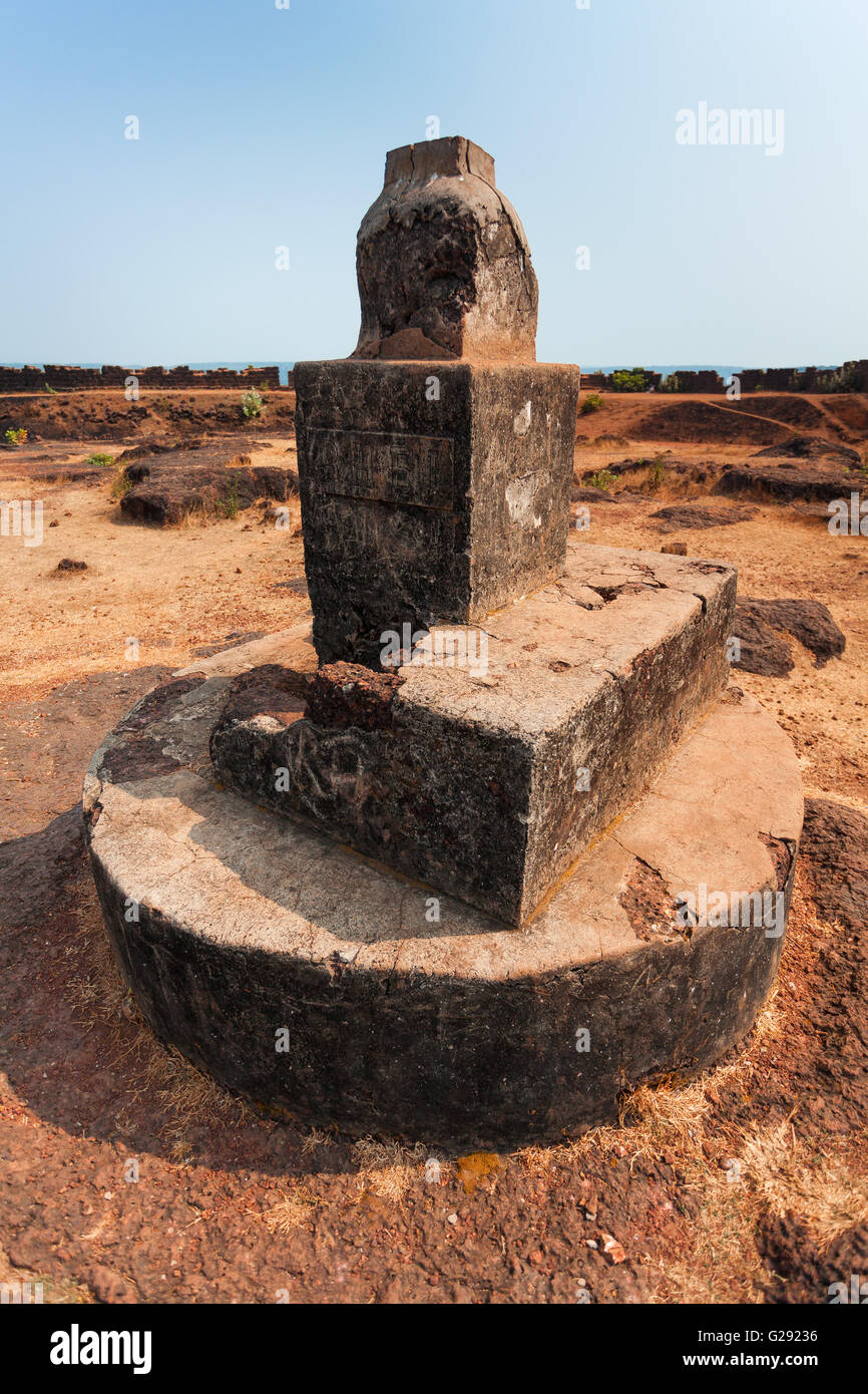 chapora fort central stone Stock Photo