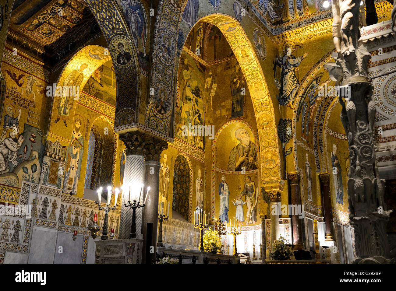 Cappella Palatina within Palazzo dei Normanni in Palermo, Sicily, Italy Stock Photo