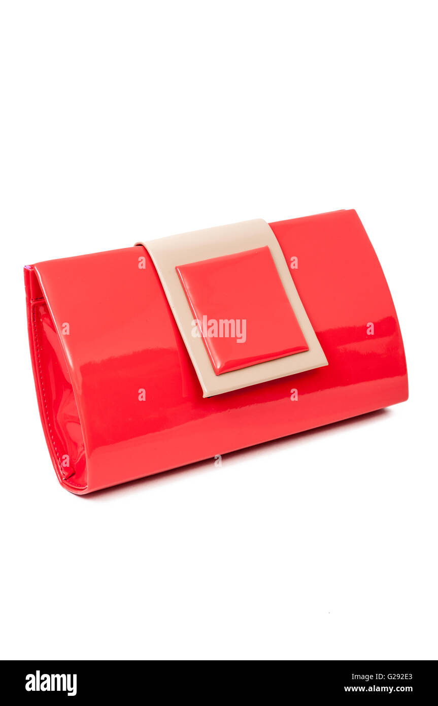 Elegant small purse for women, isolated on white background Stock Photo