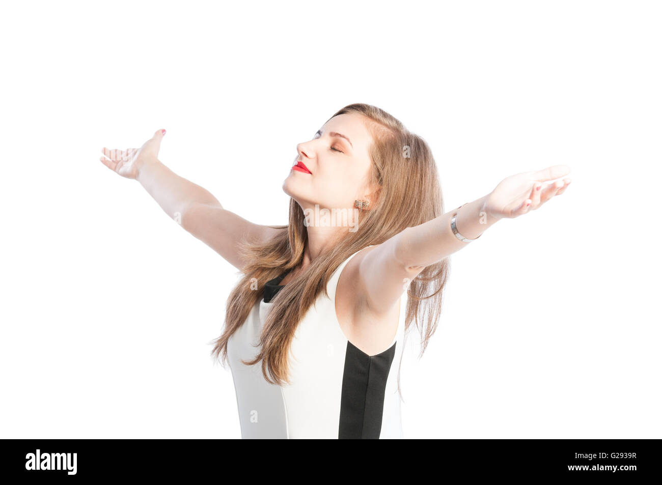 Arms wide open woman Cut Out Stock Images & Pictures - Alamy