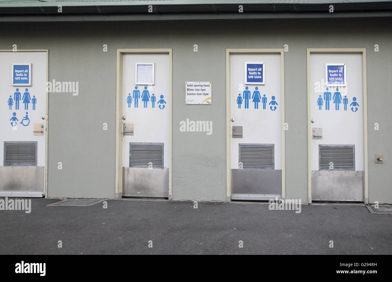public toilets in wellington on the north island of new zealand Stock