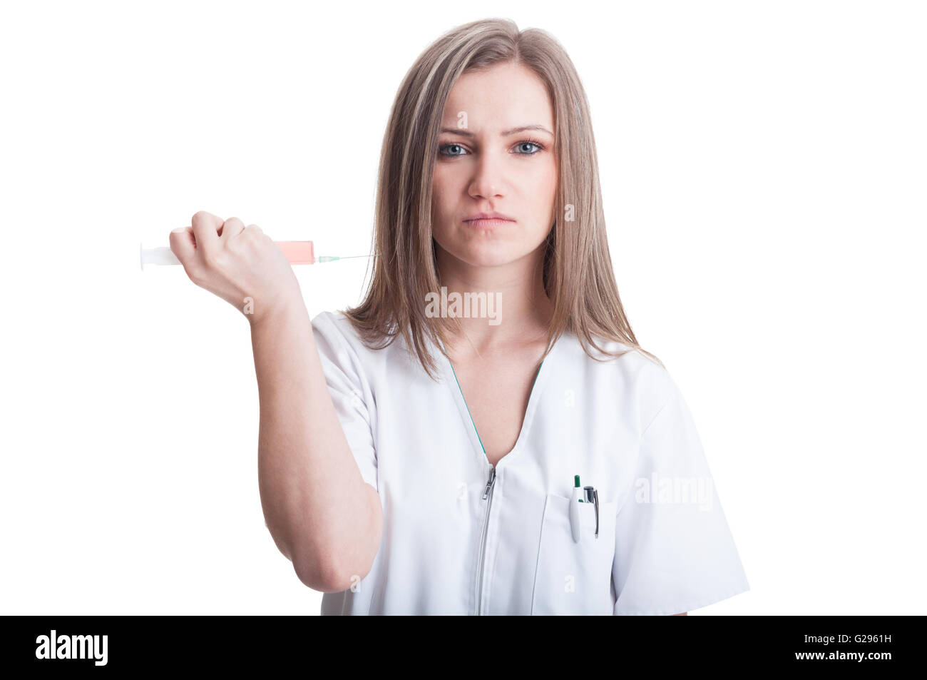 Nurse inject herself hi-res stock photography and images - Alamy