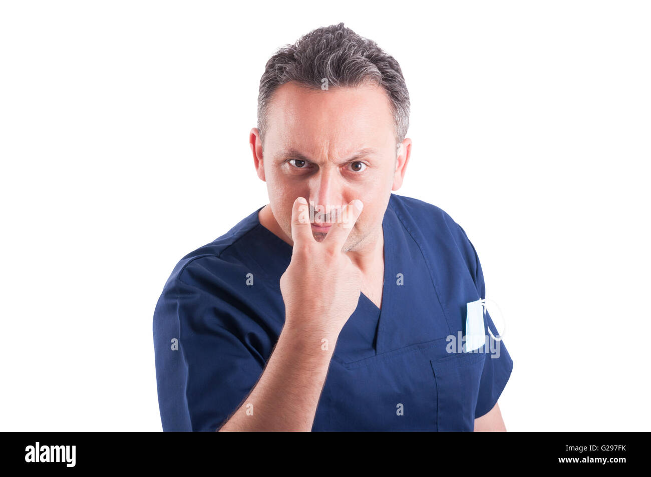 Angry pointing doctor young man hi-res stock photography and images - Alamy