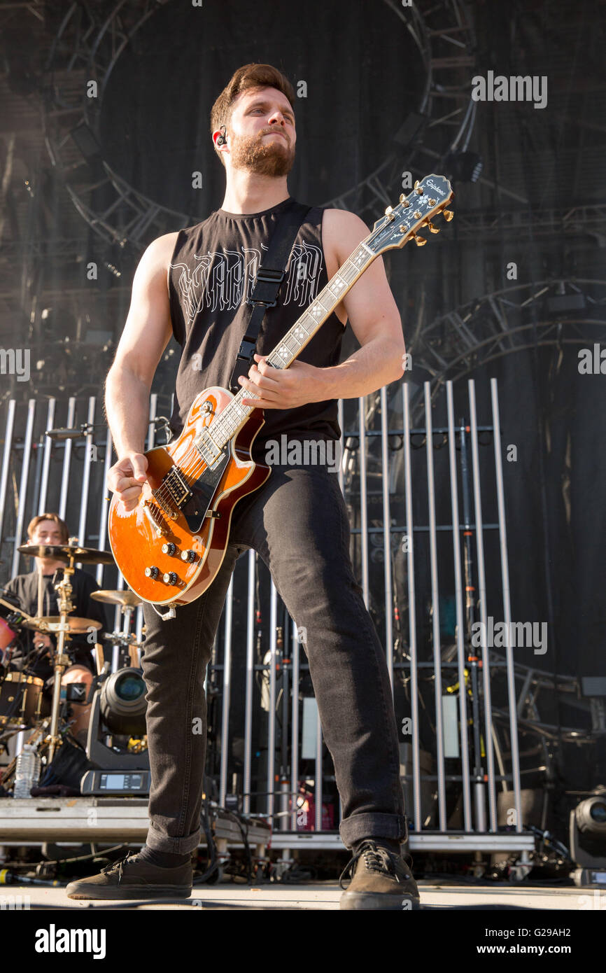 Columbus, Ohio, USA. 22nd May, 2016. Guitarist JOHN JONES of Bring Me