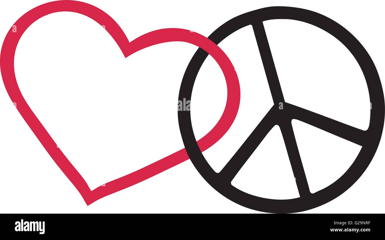 Love and peace icons Stock Vector