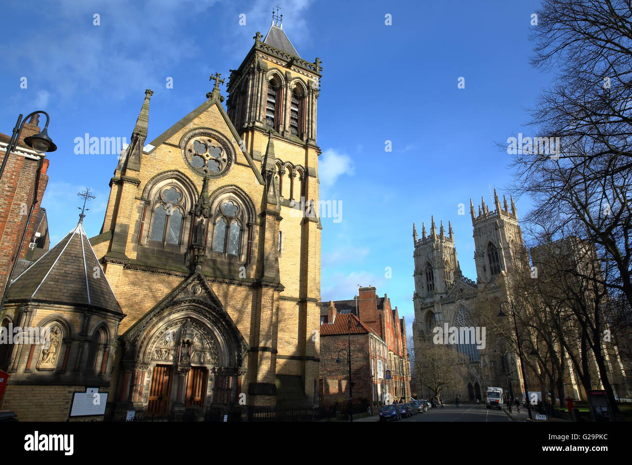 St Wilfrid's Catholic Church and The Minster in York, Yorkshire