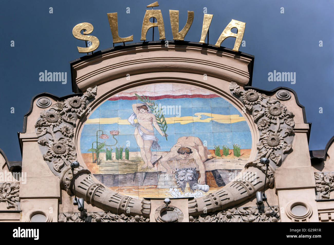 Hotel and restaurant Slavia, Art Nouveau style, Kosice, Slovakia Stock Photo