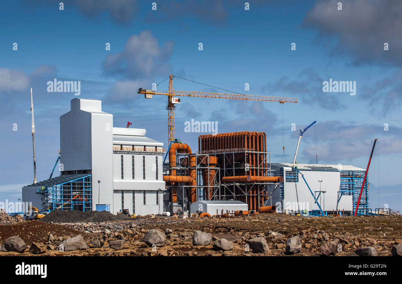 The building of the United Silicon's new silicon metal factory at Helguvík, Iceland. Stock Photo