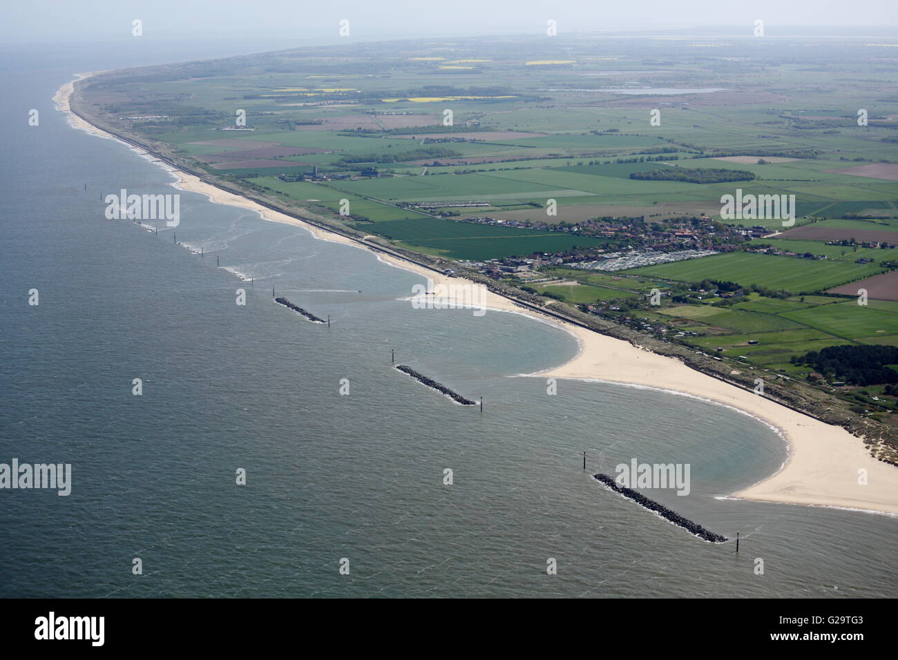 Aerial view of Sea Palling, Norfolk Stock Photo
