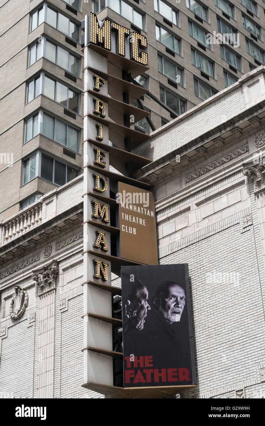 Samuel J Friedman Theatre, Home of Manhattan Theatre Club, Times Square, NYC, USA Stock Photo