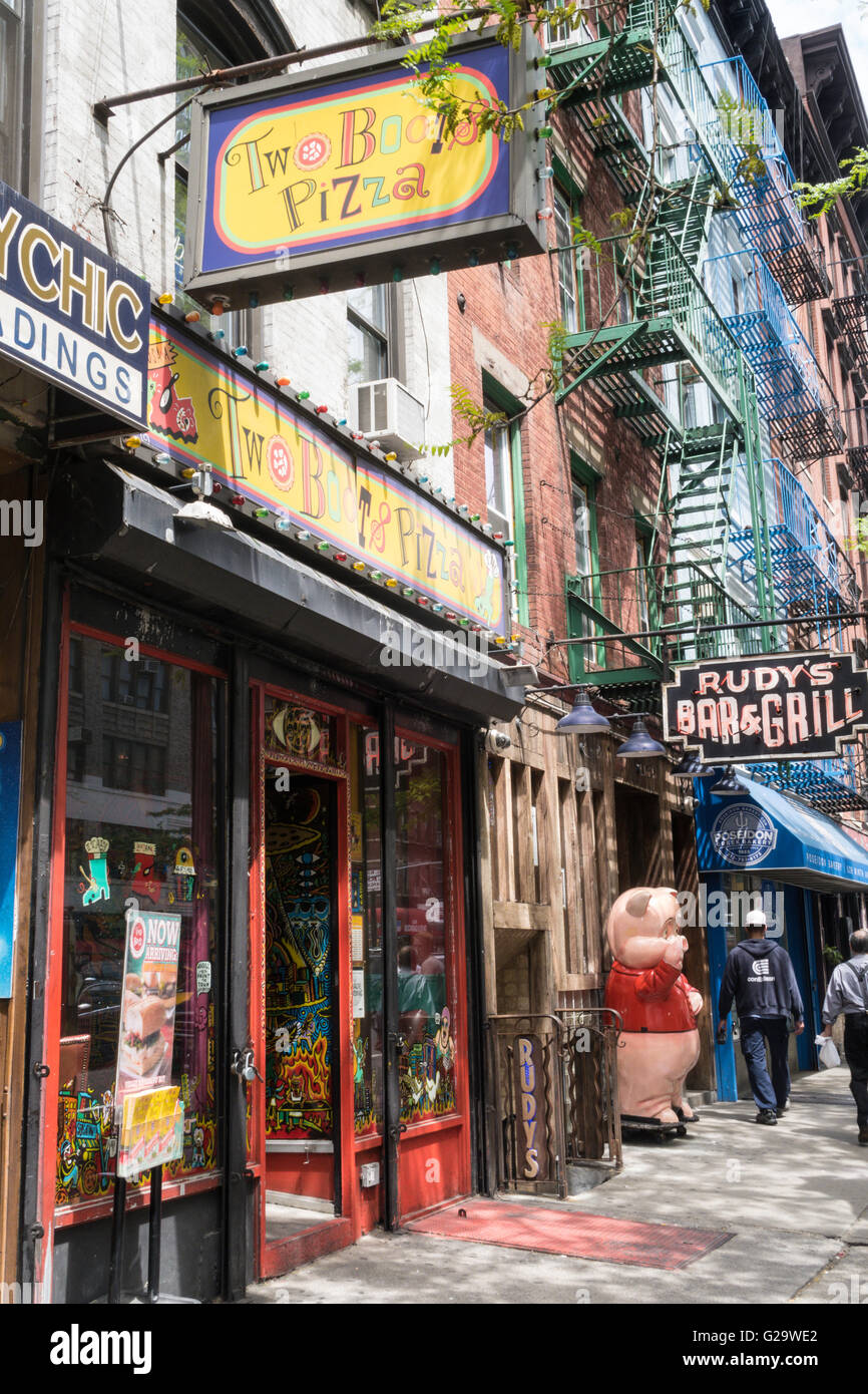 Two Boots Pizza in Hell's Kitchen, NYC Stock Photo Alamy