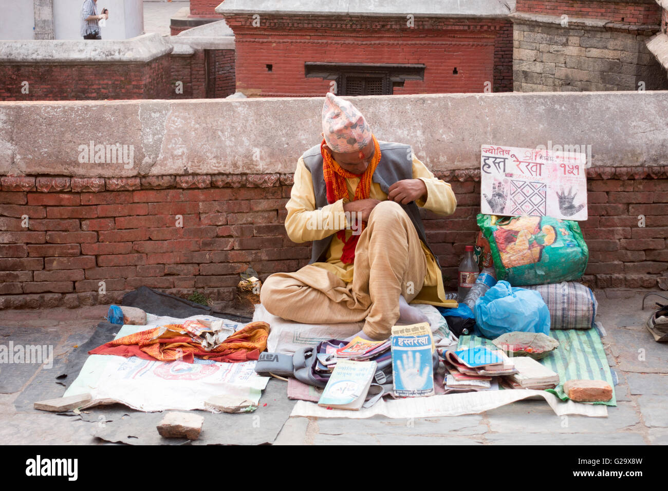 Street vendor in Kathmandu, Nepal Stock Photo