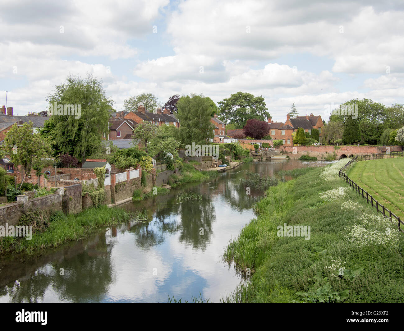 The River Great Ouse in Newport Pagenell, England. Stock Photo