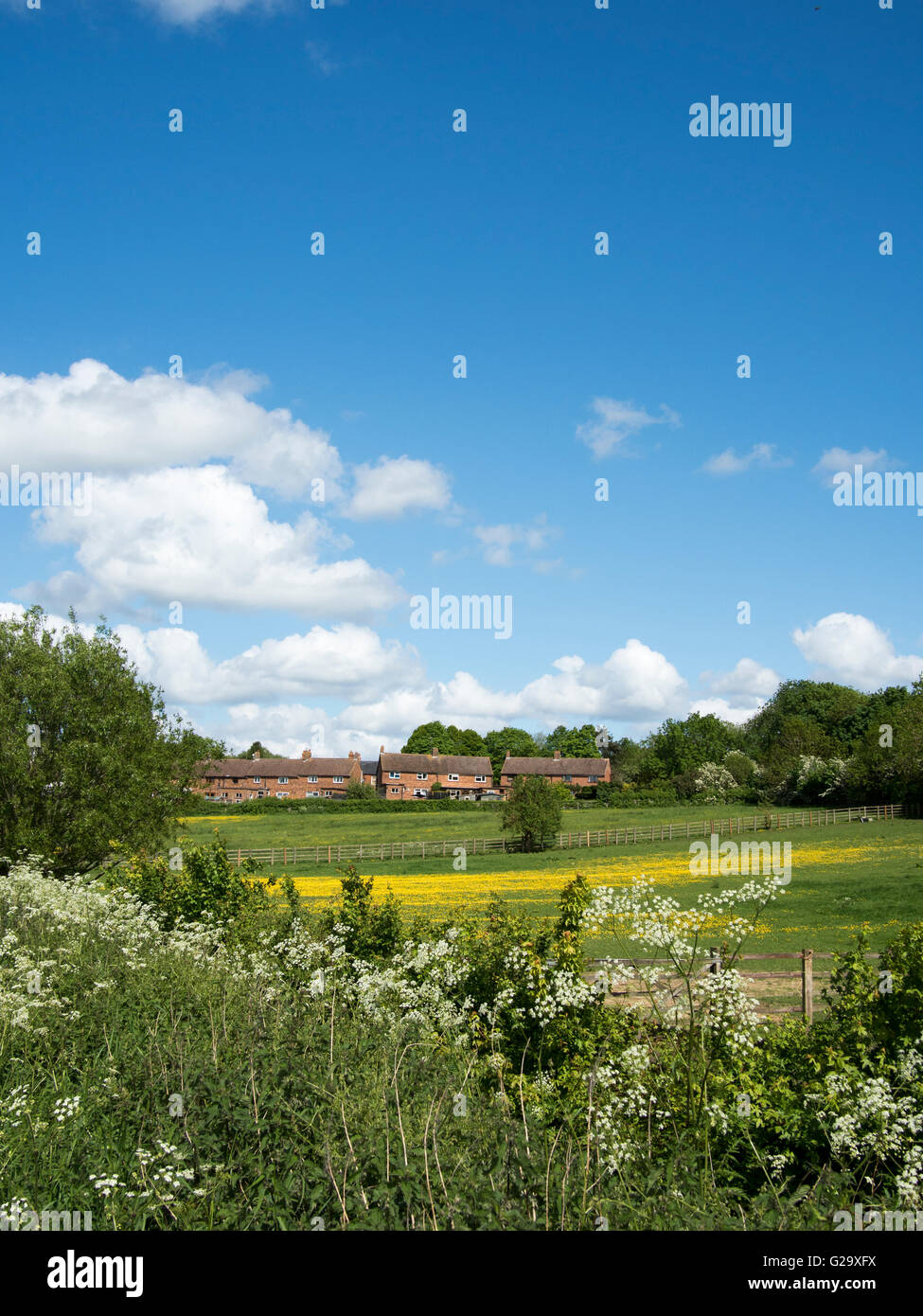 A housing development encroaching on fields in milton keynes england