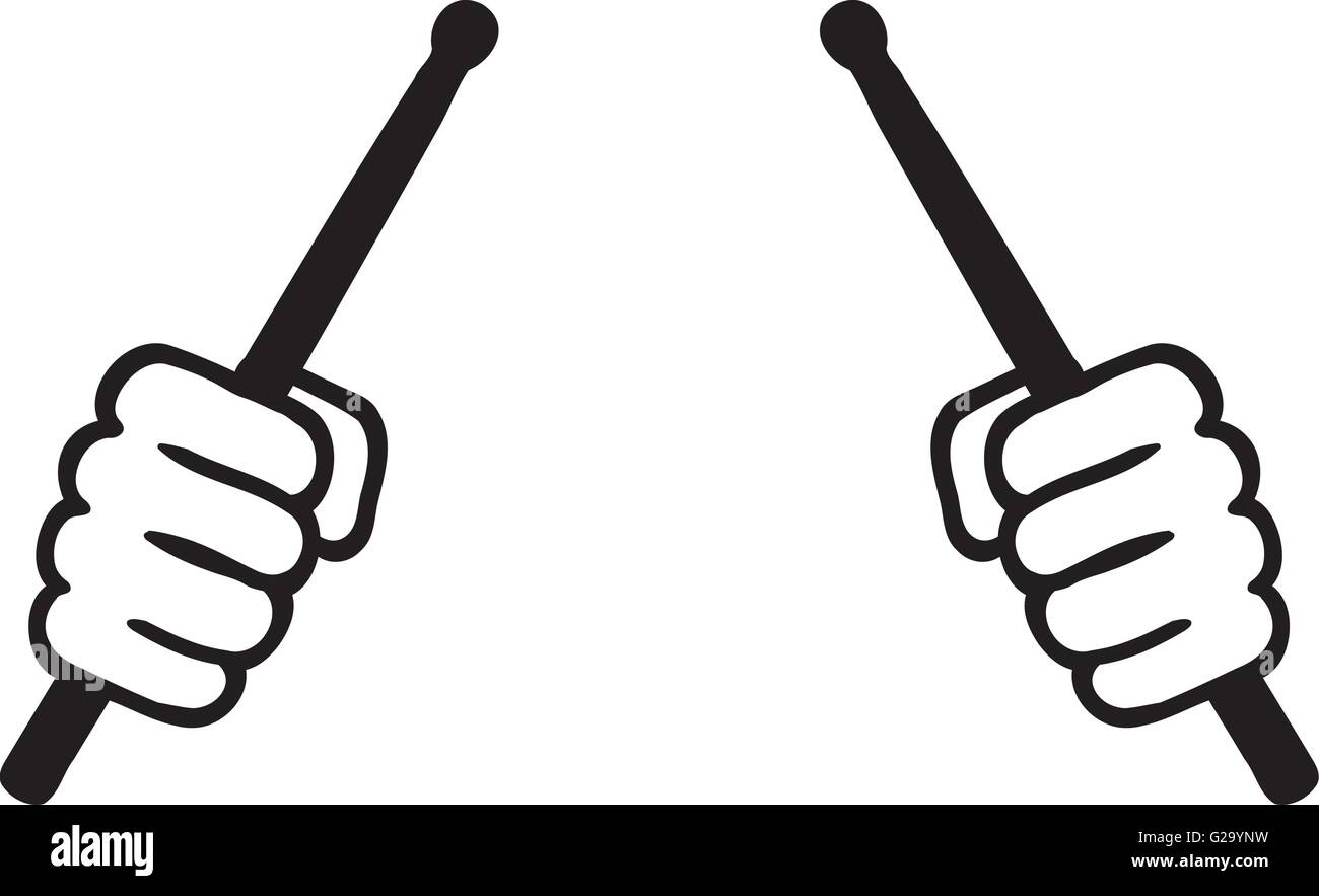 Two Hands With Drum Sticks Stock Vector Image Art Alamy