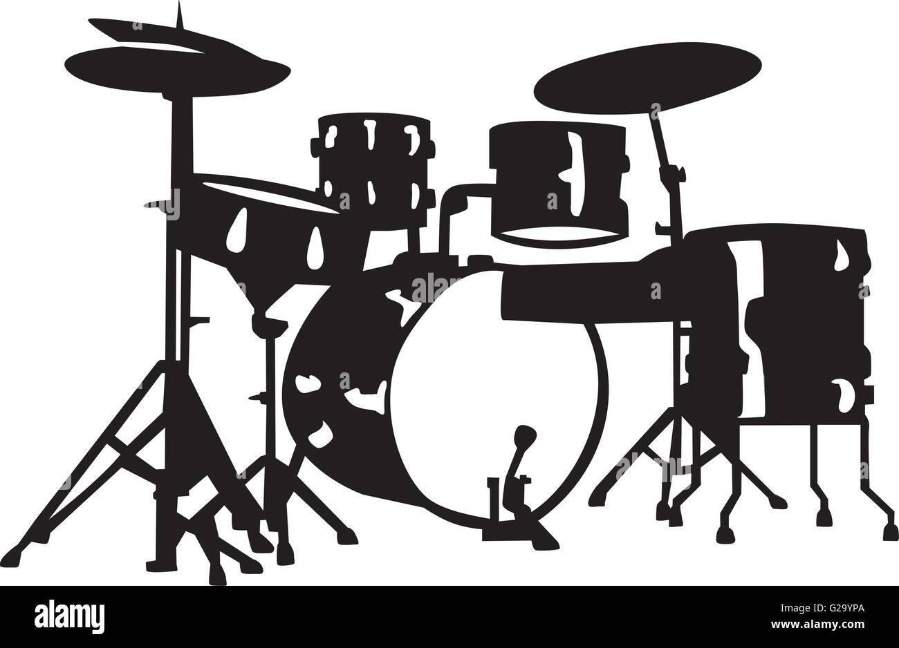 Drum set with drums and percussion instruments Stock Vector Image & Art Alamy