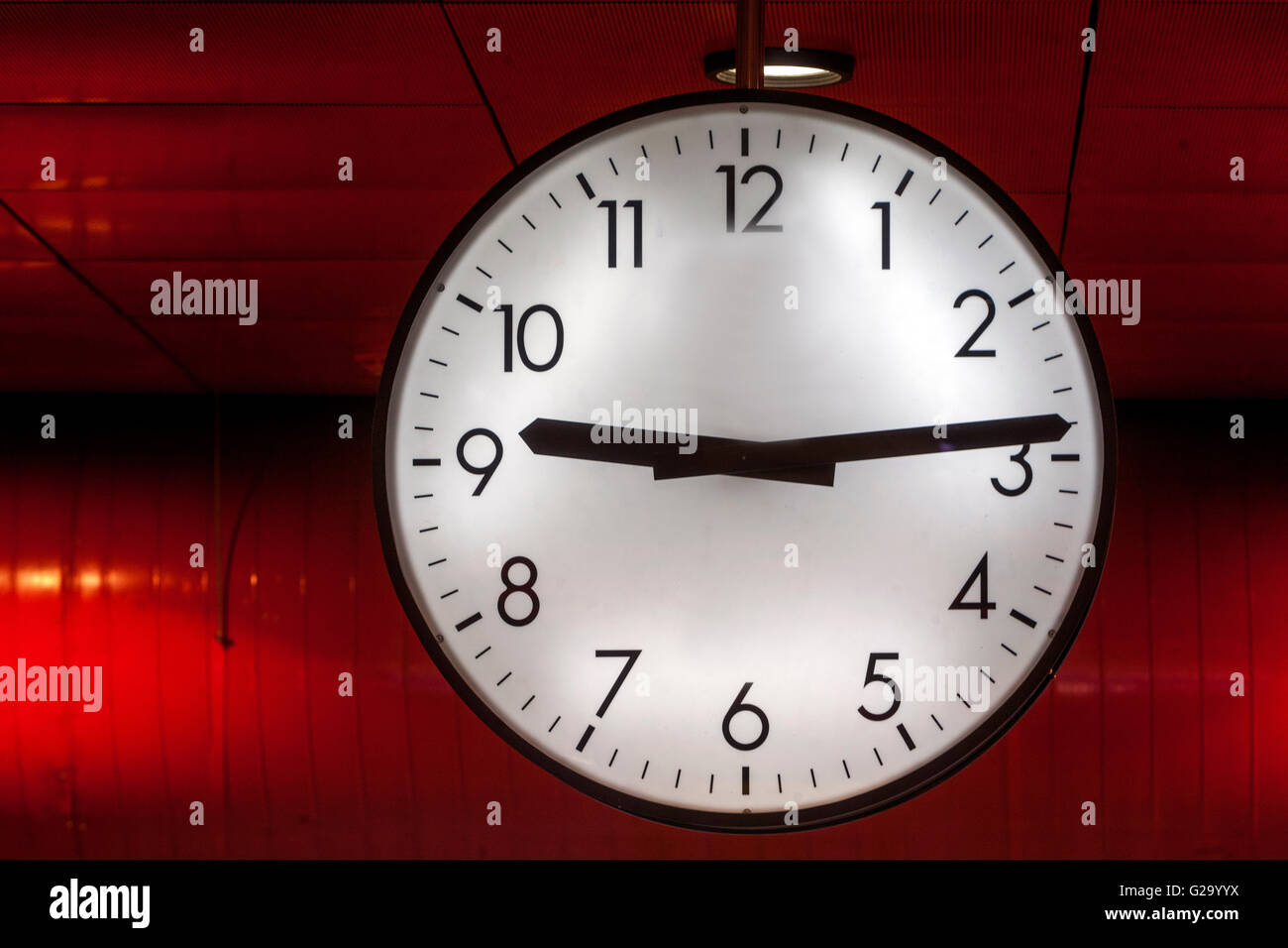 clock shows a quarter past nine Stock Photo