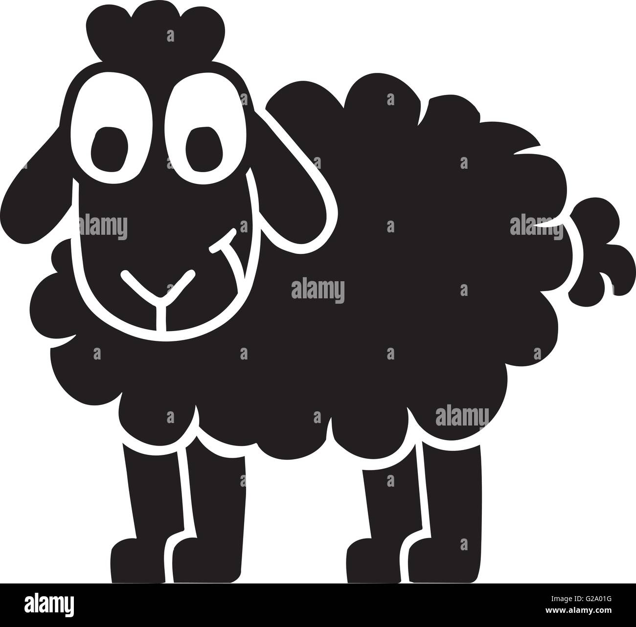 Black funny sheep cartoon Stock Vector Image & Art - Alamy