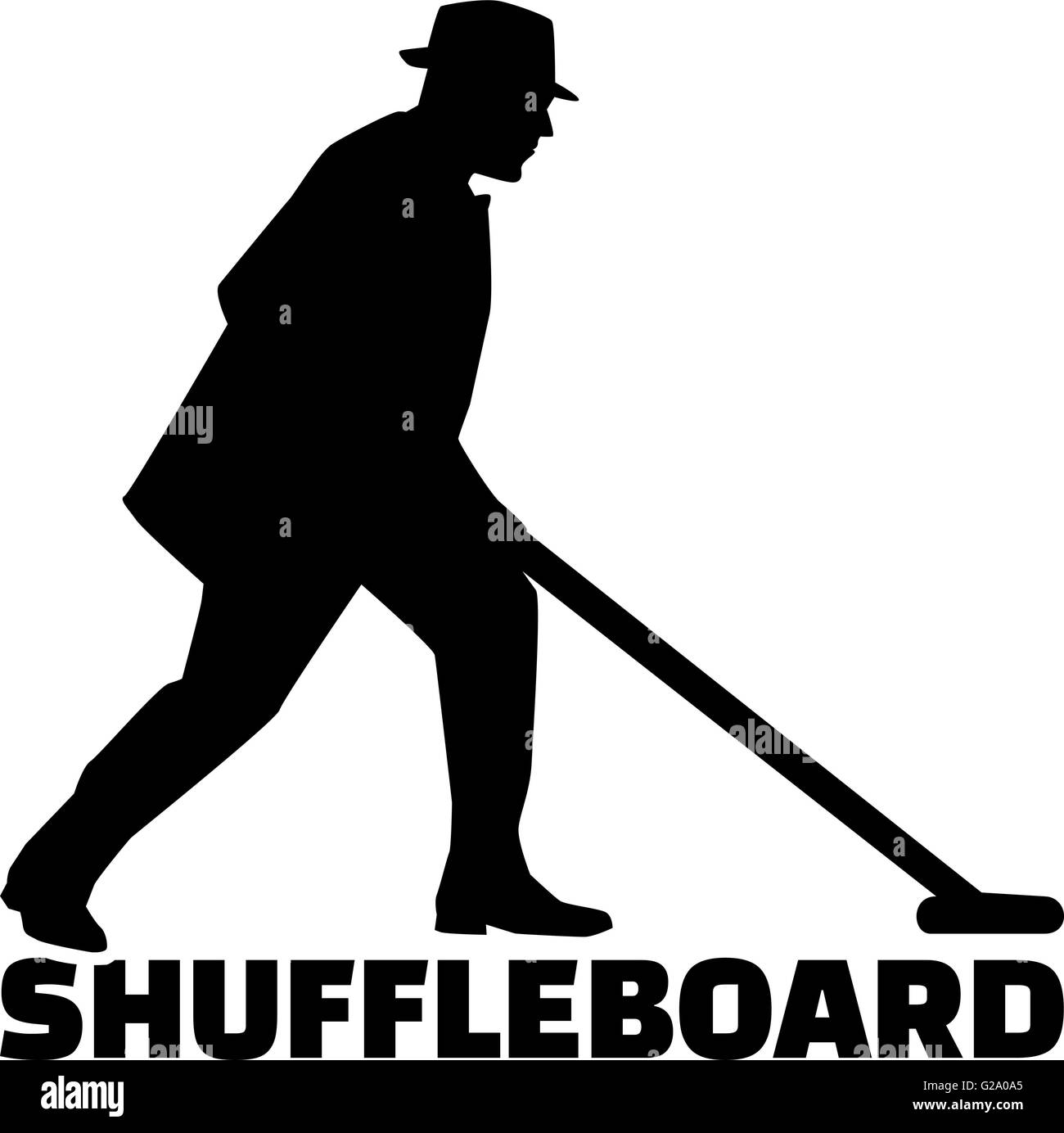 Shuffleboard man with word Stock Vector Image & Art Alamy