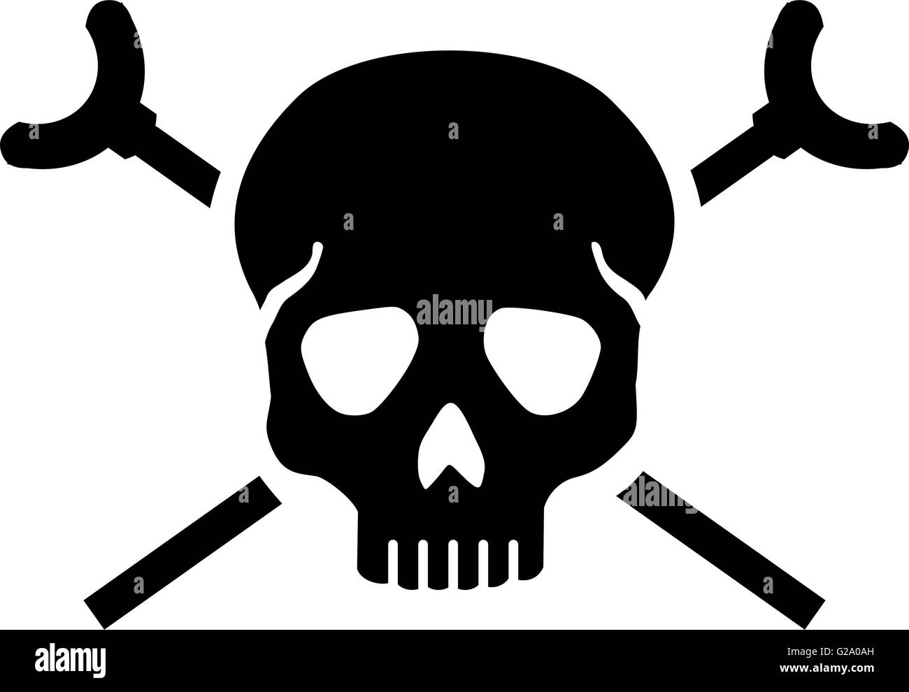 Shuffleboard cues with skull Stock Vector